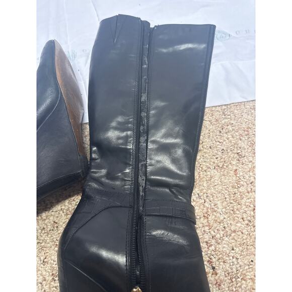 Ann Taylor Black Knee High Wedge Boots Women Sz 8 M - Picture 9 of 16